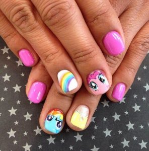 cute rainbow nails