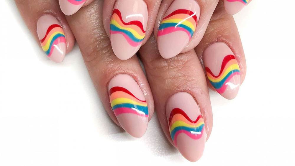 1. Rainbow Ombre Nail Art with Sponge - wide 7