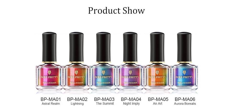 Born Pretty Cat Eye Magnetic Nail Polish Product 6 color info
