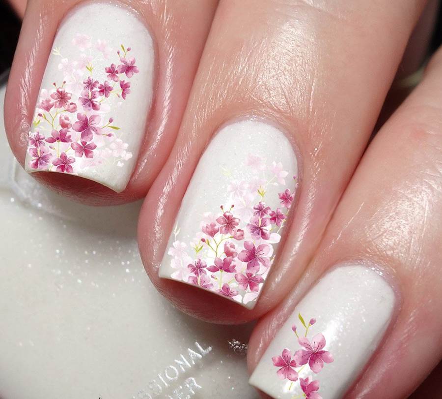 Cherry Blossom Nails Art Design Ideas Pictures - Cherry Blossom Nails