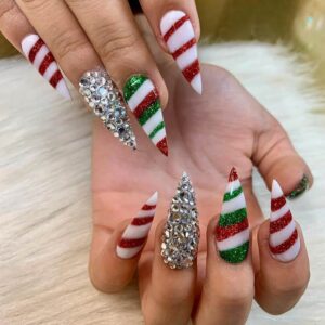 red green coffin christmas nails