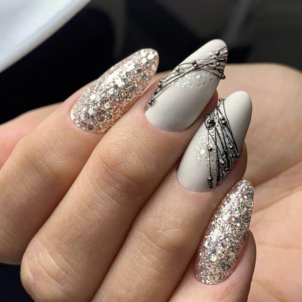 Beautiful Nail Art Designs for new year party night