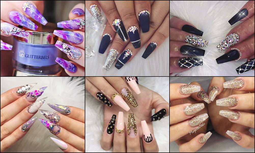Coffin New Year Nails Art Designs Idea - New Year Eve Nails To Try 2021