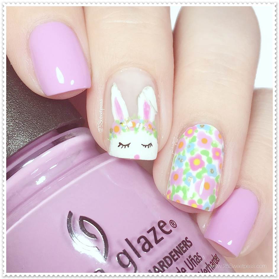 cute bunny nail art designs