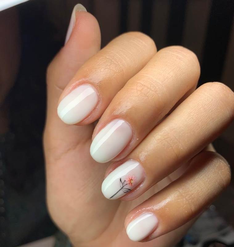 white nails design 2021 fall season