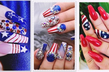 Coffin 4th July nail Art Designs Ideas And Manicure Art for 2021