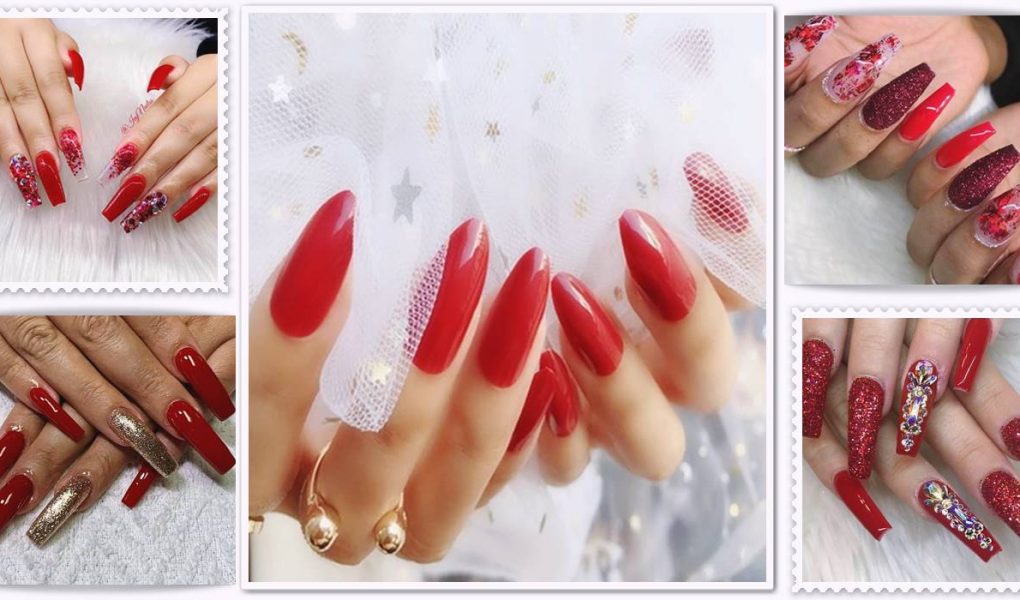 Coffin Red Nail Design Trends 2021 Ideas – Fancy Coffin Nail Art