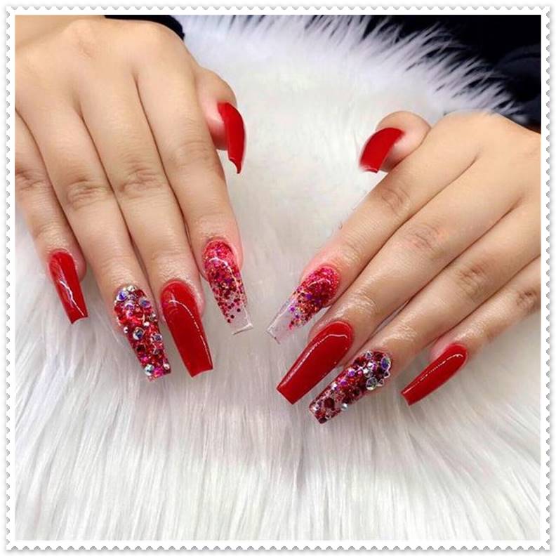 glitter nails ideas for long nails