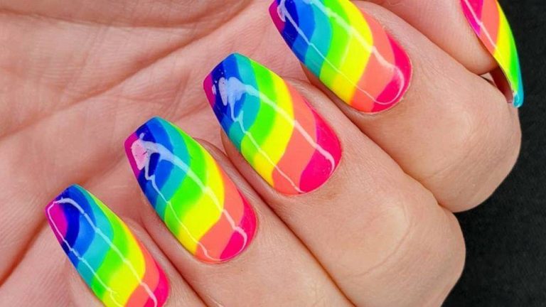 Rainbow Nail Design for Short Nails - wide 5
