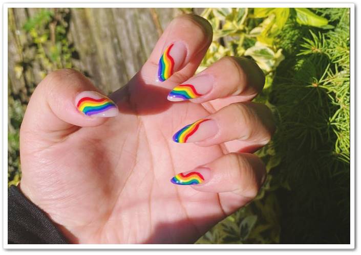 almond nails trend rainbowsss