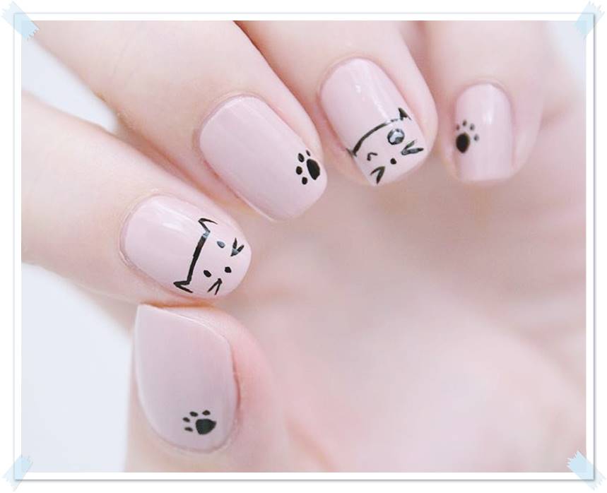 cute cat pattern nails ideas