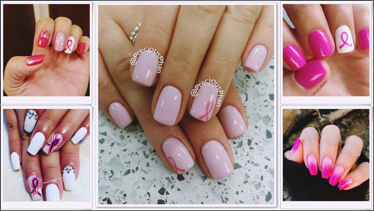 Breast Cancer Nails Designs Picture - Pink Ribbon Nails | Fancy Nail Art