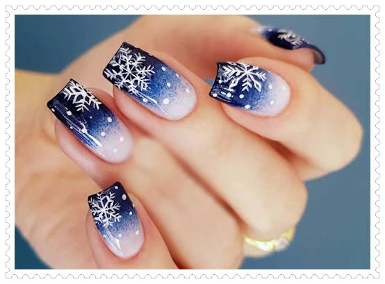 blue & silver nails idea fancynailart.com