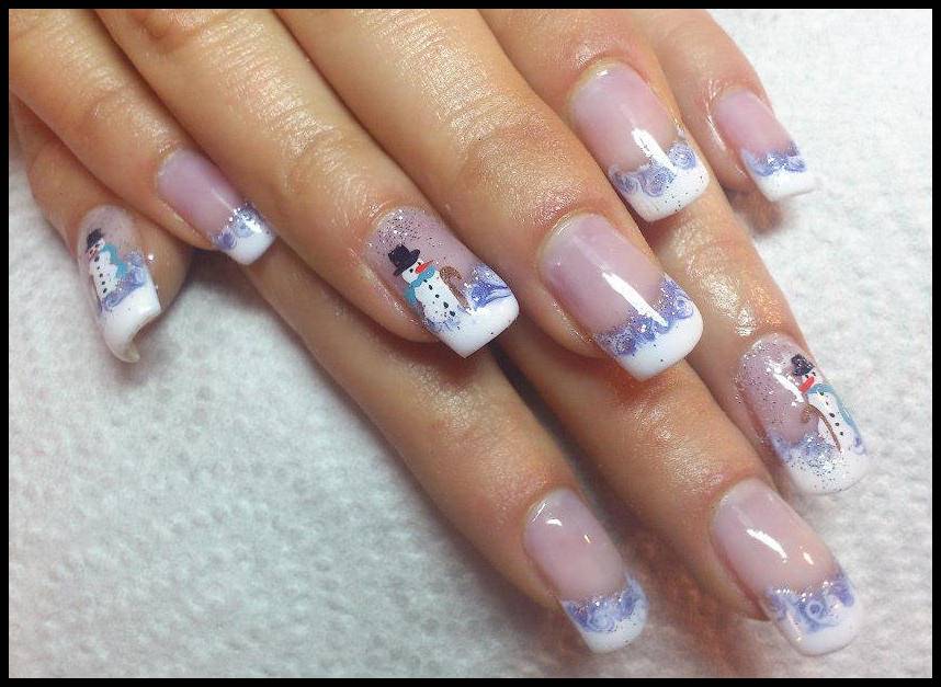 Acrylic-Snowman-Design-nails-fancynailart.com