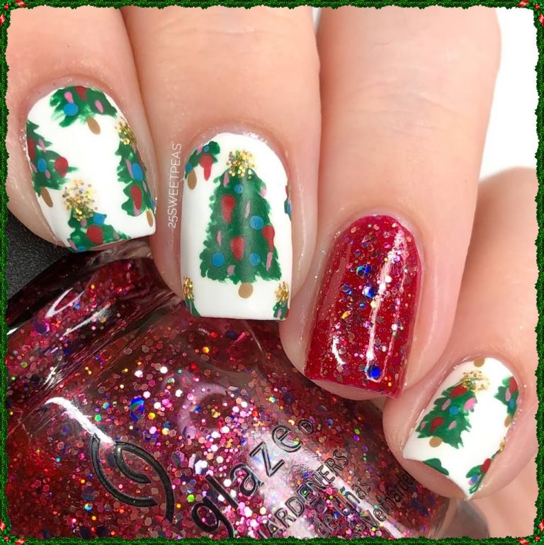 Christmas Tree Nails Designs Pictures - Fancy Nail Art