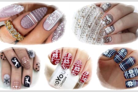 Ugly Sweater Nail Art Designs & Ideas Pictures
