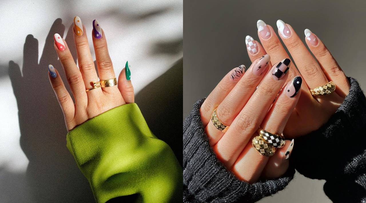 Yin Yang nail art Designs & ideas pictures 2023 - Fancy Nail Art