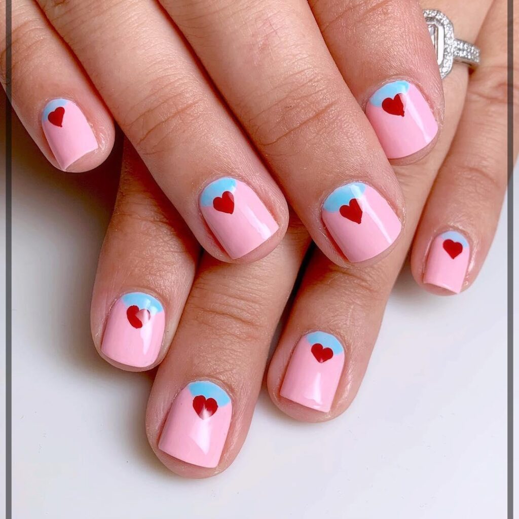 valentine's day nails short nail art