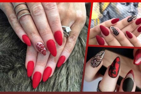 Matte Red Nail Art Design Ideas Pictures For This Year