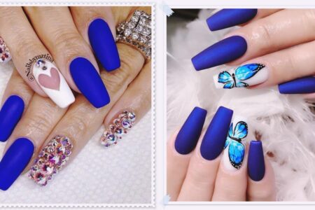 Matte Blue Nails Ideas Pictures