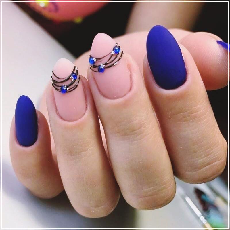matte blue nail ideas pictures