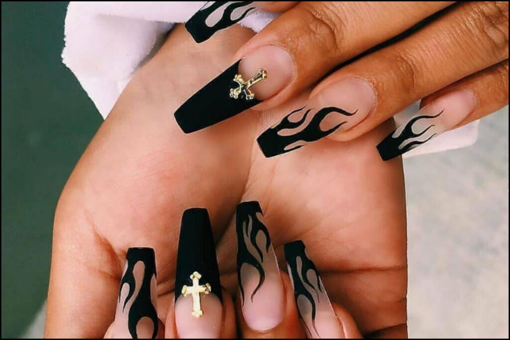 nail art black coffin nail art trending