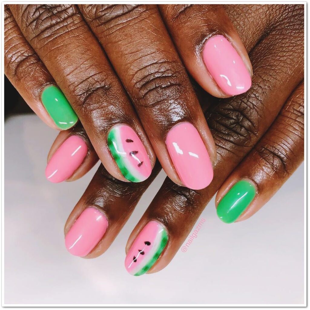 nail art watermelon for summer season