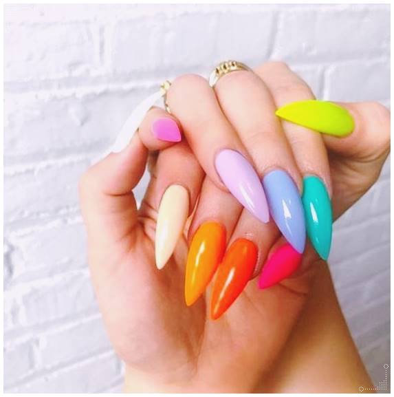 colorful shine nail art designs