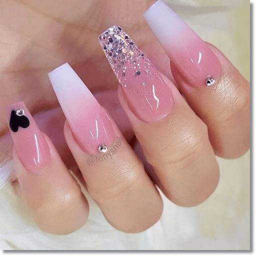 pink-ombre-coffin-nails-diamond-fancynailart.com