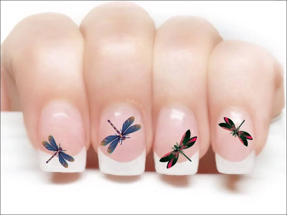dragonfly sticker nail art ideas