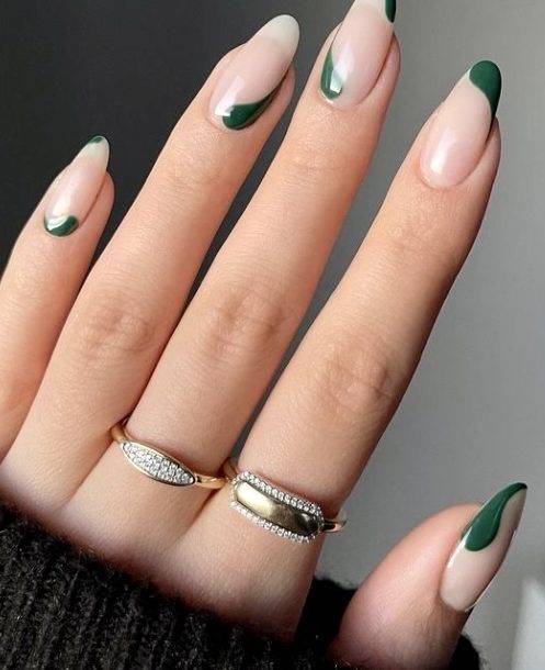 green dark mood nails mini 37 beautiful nails