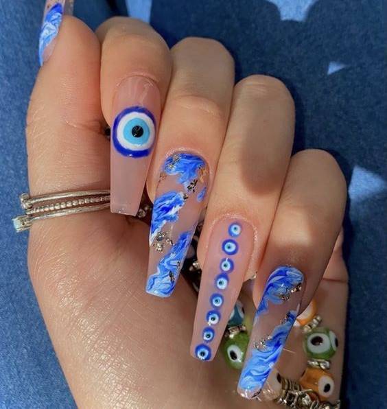 Acrylic Evil Eye Nail Ideas pictures 2022 - evil eye nail art