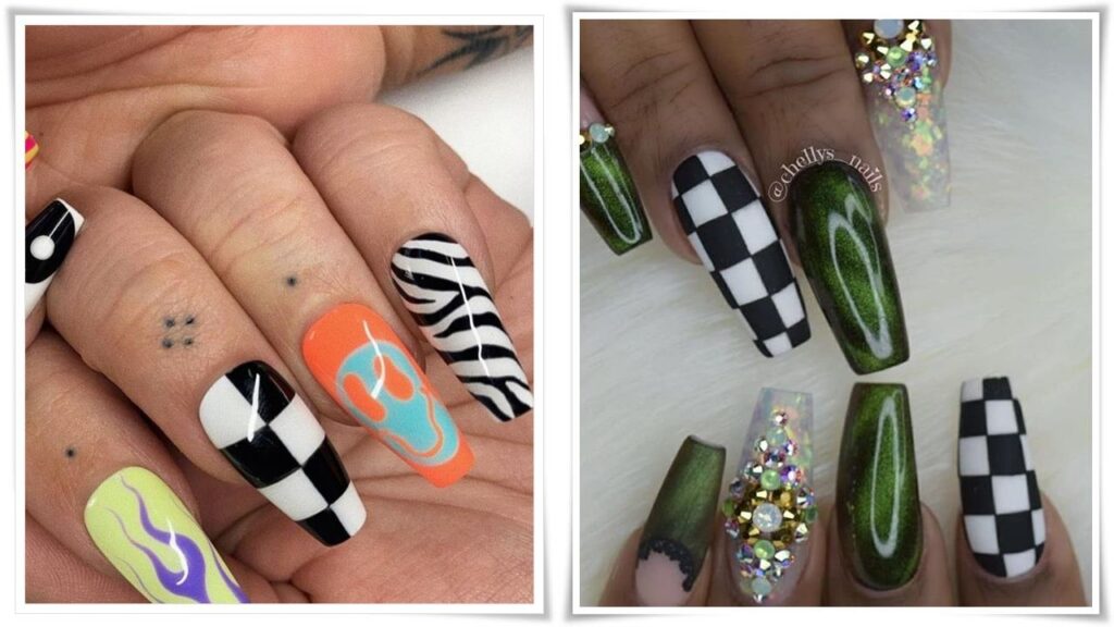 30 Best Checkered nails ideas nails, nail art, nail designs