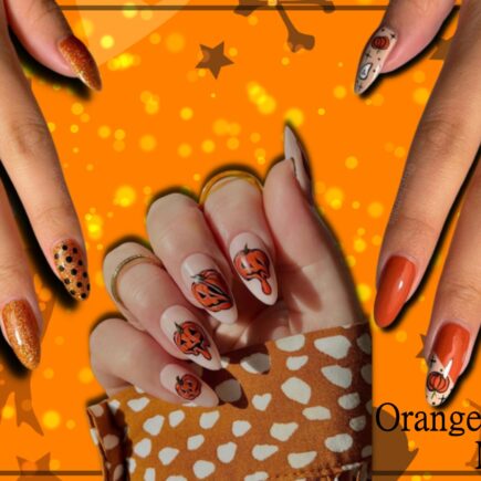 Orange Halloween Nails Art Designs & Ideas 2022