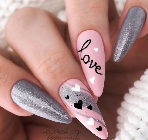 winter romance nail art design
