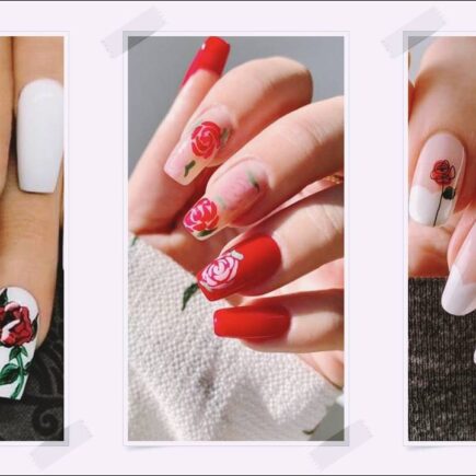 Rose Day Inspired Nails Design – Valentine Day Nails Pictures