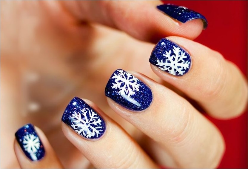 snowflake nail art design ideas